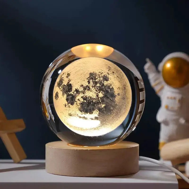 Milky Way Galaxy Crystal Ball Night Light 6cm LED Decor