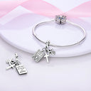 Silver Rainbow Flower Dragonfly Charm