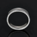 Round Moissanite Ring in Sterling Silver Pave Setting