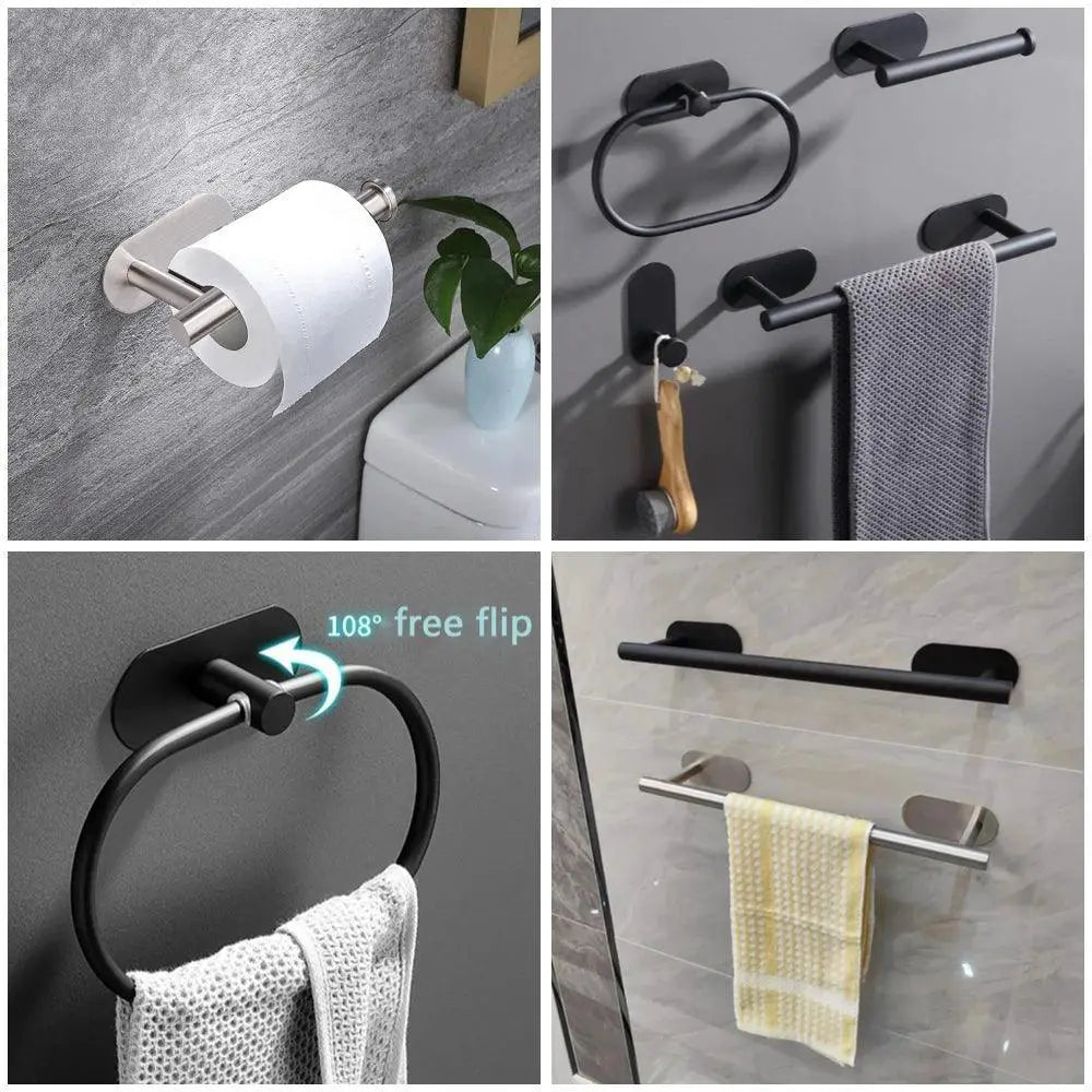 Bathroom Hardware Set With Wall Mount Organizer Space Saver