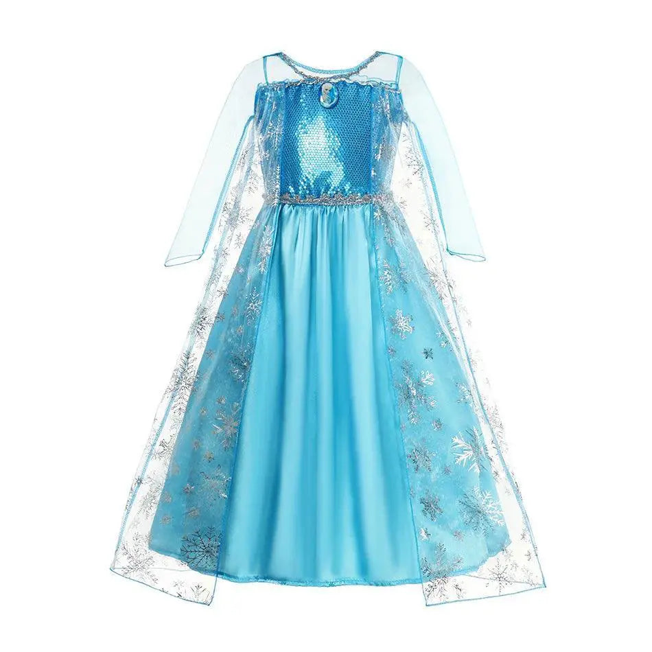 Snow Queen Elsa Princess Dress Enchanting Frozen Costume