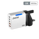 240W GaN Fast Charger - LED Light And 5 Ports
