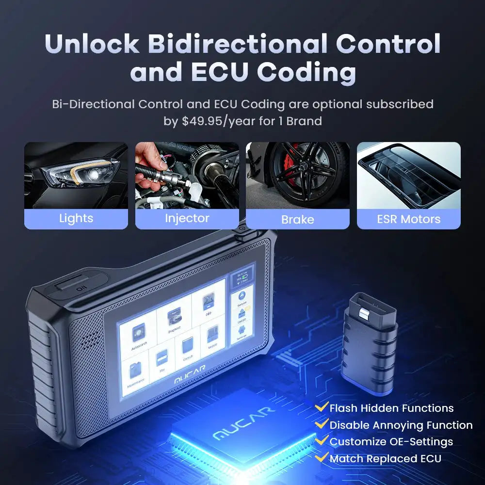 MUCAR VO6 Car Diagnostic Tools Lifetime Free Global Version Full System 28 Resets OBD2 Bi-Directional Control Scan Tool Scanner