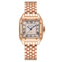Square Roman Calendar Quartz Watch for Elegant Women Timepiece