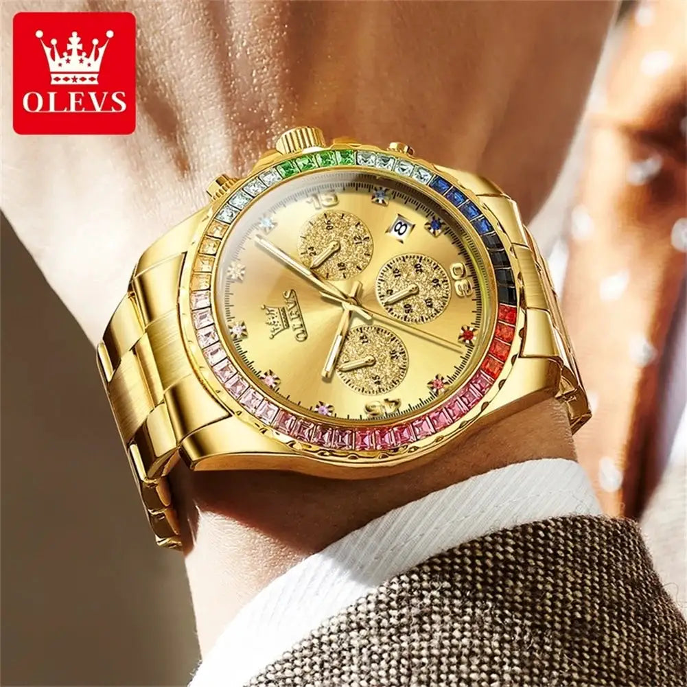 Olevs Men Rainbow Dial Quartz Watch — product image 4