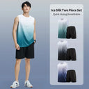 Fitness Clothes Men's Ice Silk Quick-Dry Vest Set T-Shirt