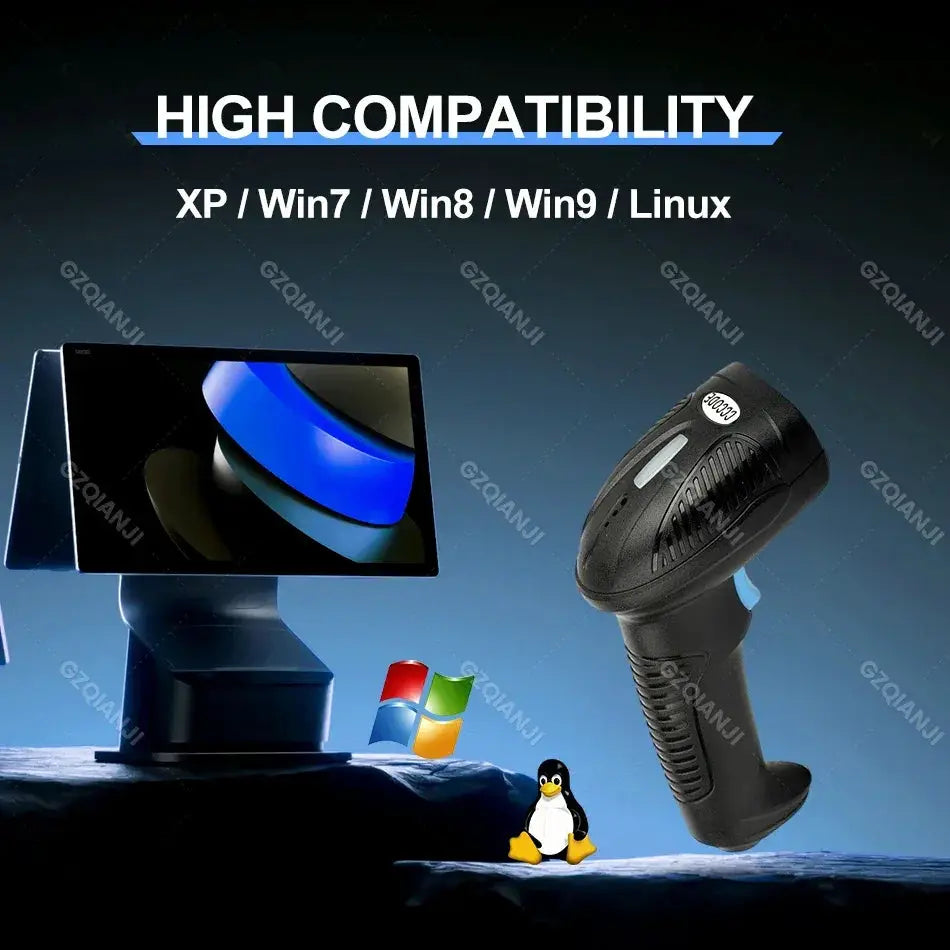 3 In 1 Wireless Bluetooth USB Barcode Scanner Portable Reader