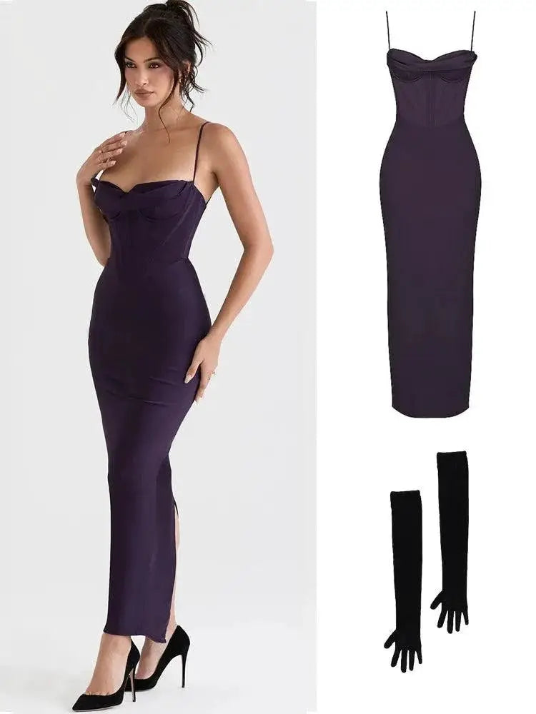 Elegant Satin Maxi Dress for Chic Events — product view 9
