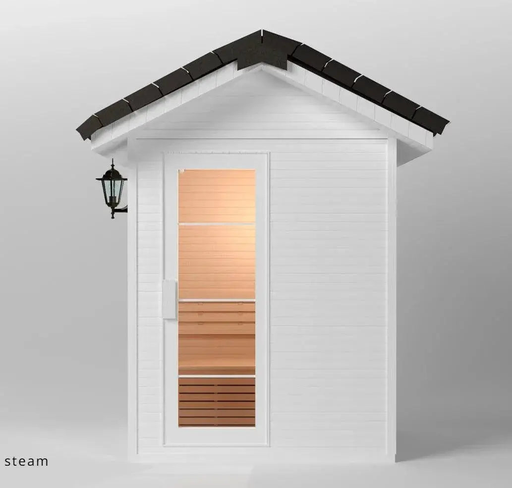 Luxury Home Steam Room and Outdoor Sauna Set Wellness Haven