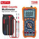 NJTY T28B Digital Multimeter 20A TRMS 6000 Counts  Voltage  Amp Resistance Diodes Continuity Duty-Cycle Capacitance Temperature