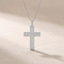 Sterling Silver Silver Moissanite Cross Pendant