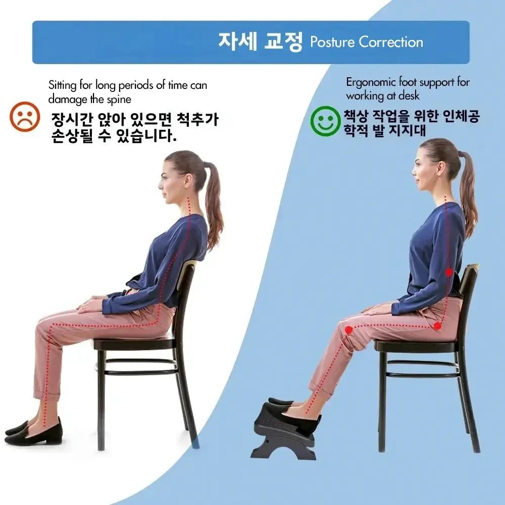 Ergonomic Under Desk Footrest With Massage Rollers Leg Rest - OurLum.com
