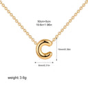 3D Bubble Initial A-Z Mini Necklace Gold Plated Jewelry Gift