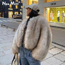 Stay Chic & Cozy Luxurious Gradient Faux Fur Jacket