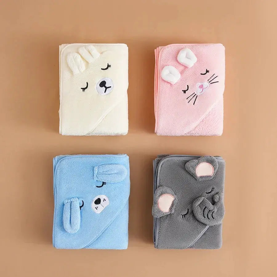 Kids Cartoon Hooded Bath Towel Ultra Soft Swim Towels