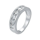 Elegant Half Eternity Silver Ring