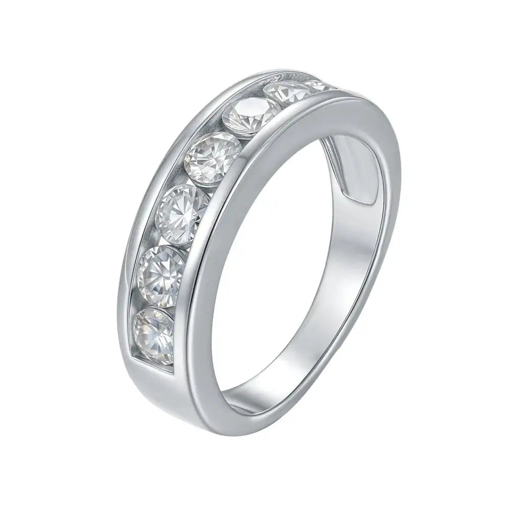 Elegant Half Eternity Silver Ring — product image 6