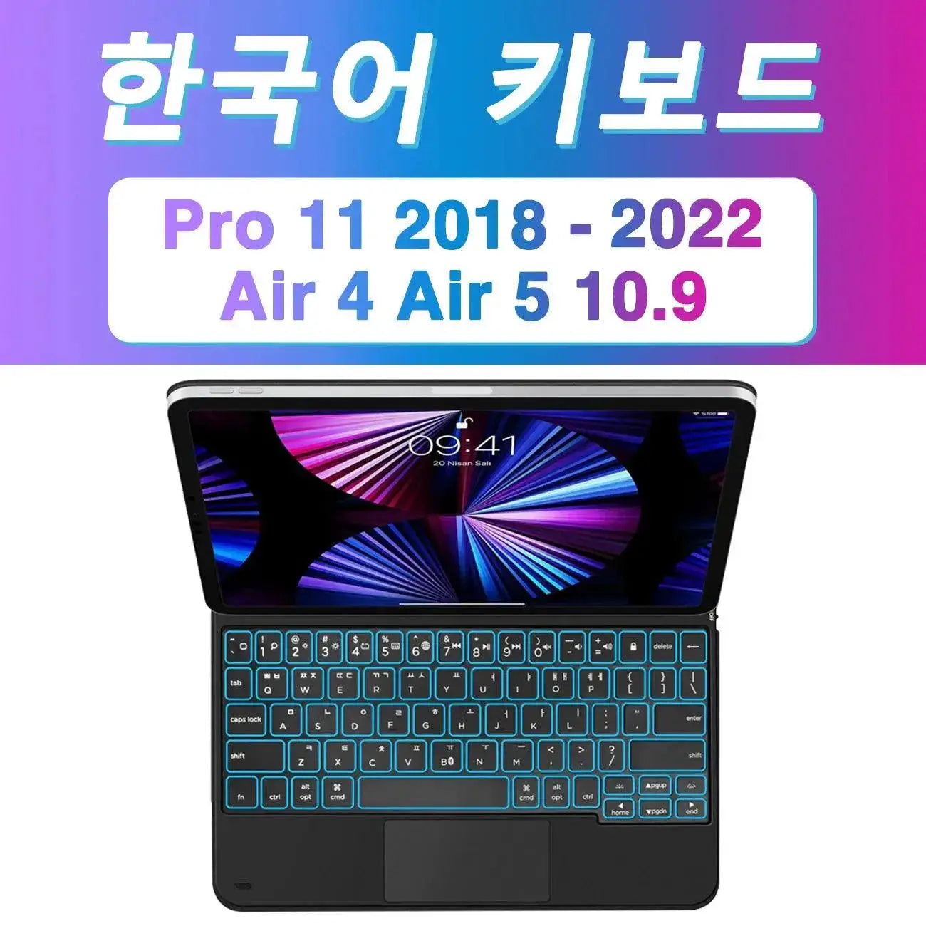 Backlit iPad Keyboard With Trackpad And Adjustable Angles