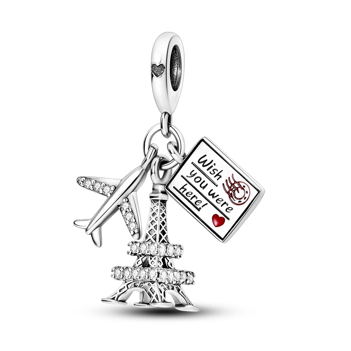 Silver Rainbow Flower Dragonfly Charm