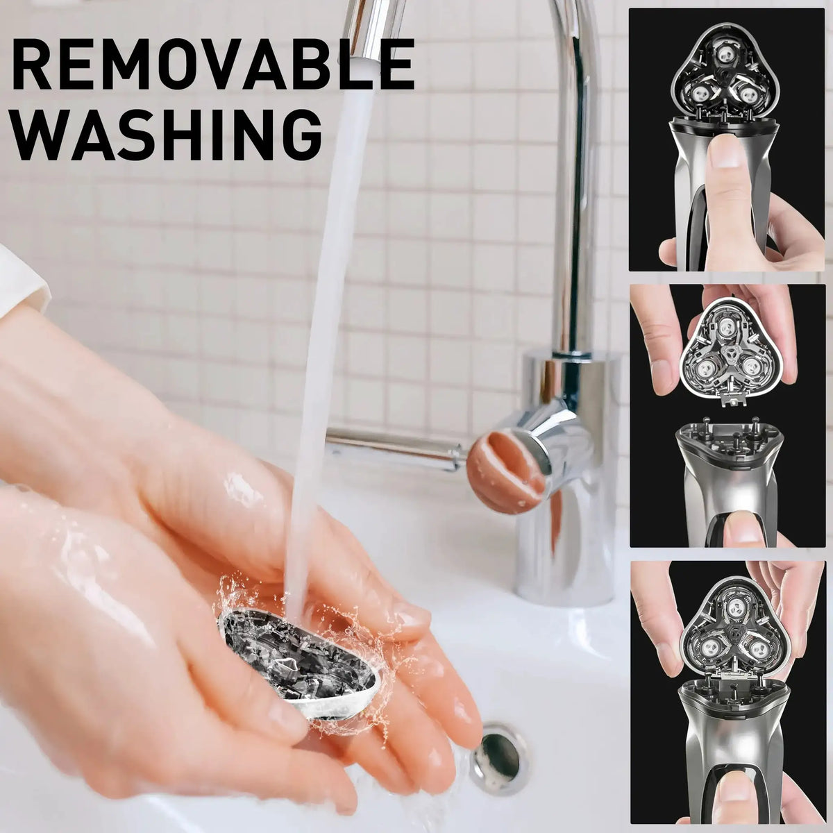 Blackstone USB Rechargeable Rotary Shaver for Men 3D Floating Blade Washable Beard Shaving Machine Electrical Facial Hair Trimme