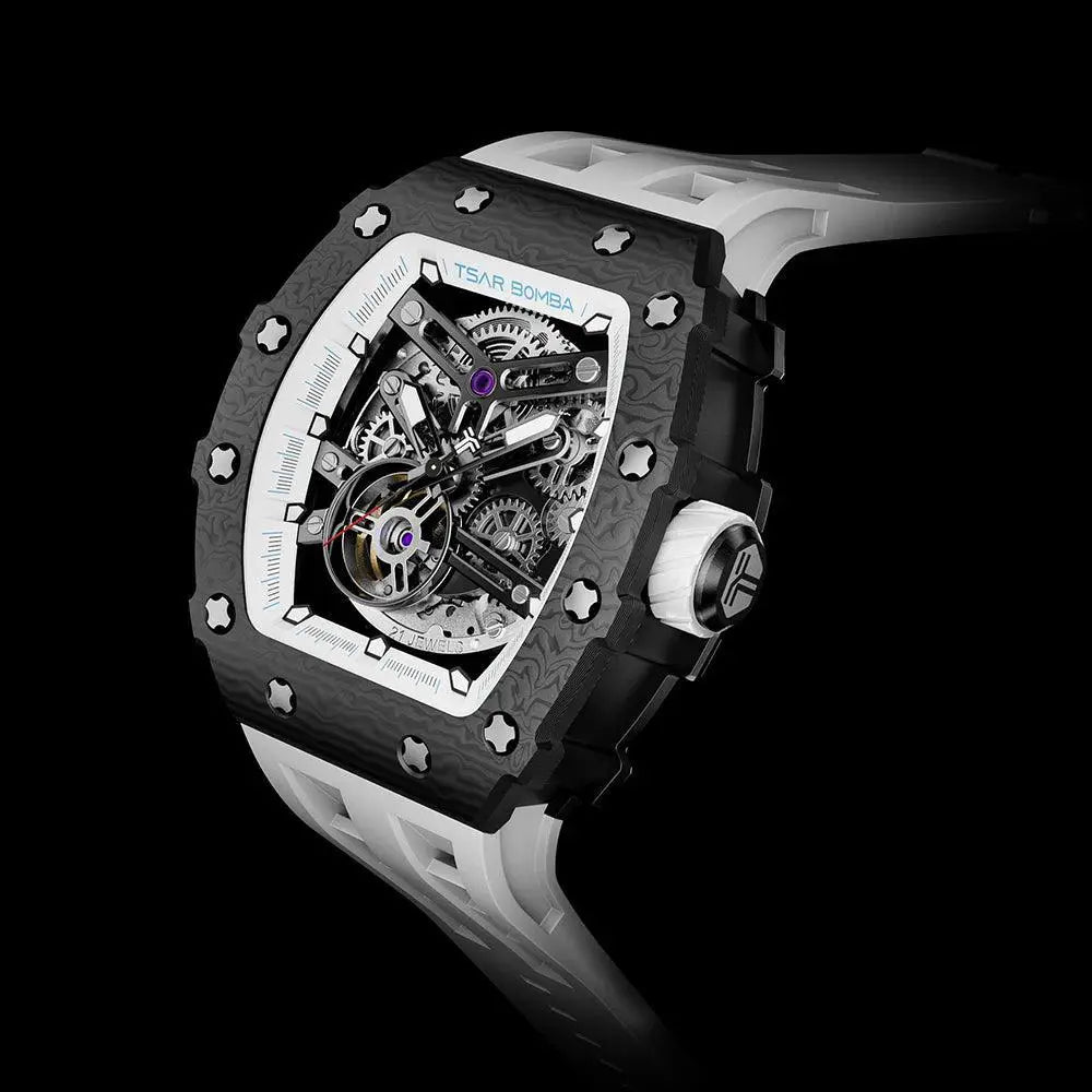 Tsar Bomba Carbon Fiber Luxury Mens Watch Elegant Timepiece