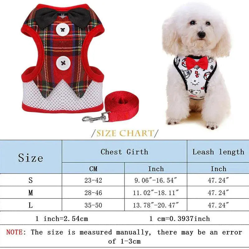 Festive Bowtie Pet Harness For Small To Medium Pets