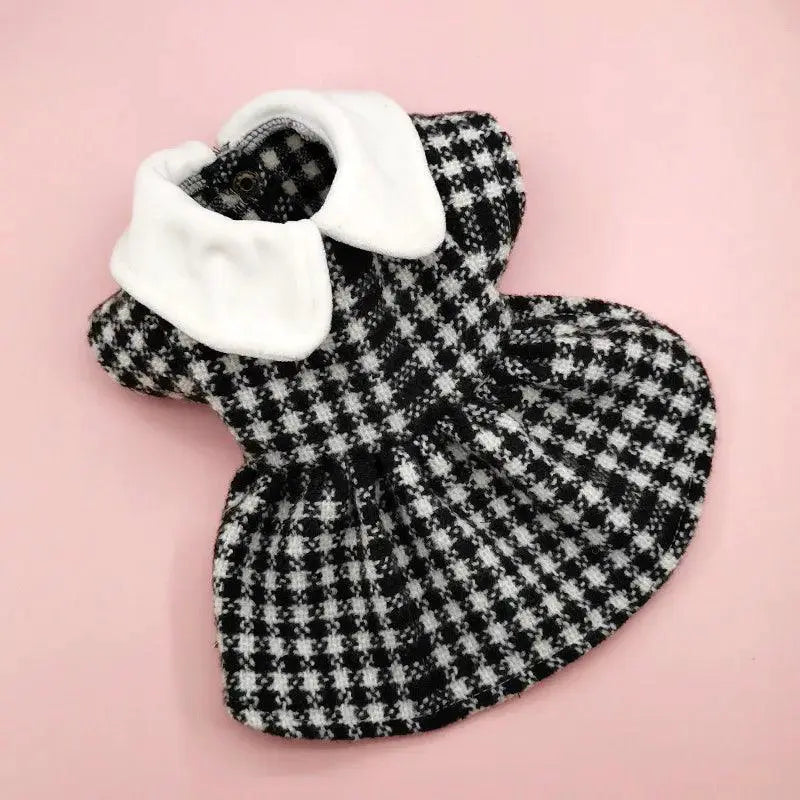 Sweet Plaid Princess Dress for Small Dogs Fashionable Cozy