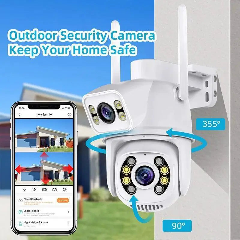 8MP 4K PTZ WiFi Outdoor Surveillance Camera AI Detection