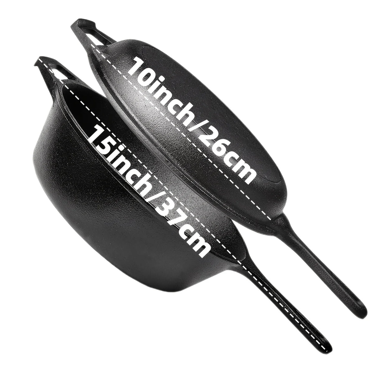 Cast Iron Skillet Set ( Inch) Pre-Seasoned, Heavy-Duty Pans — product view 10