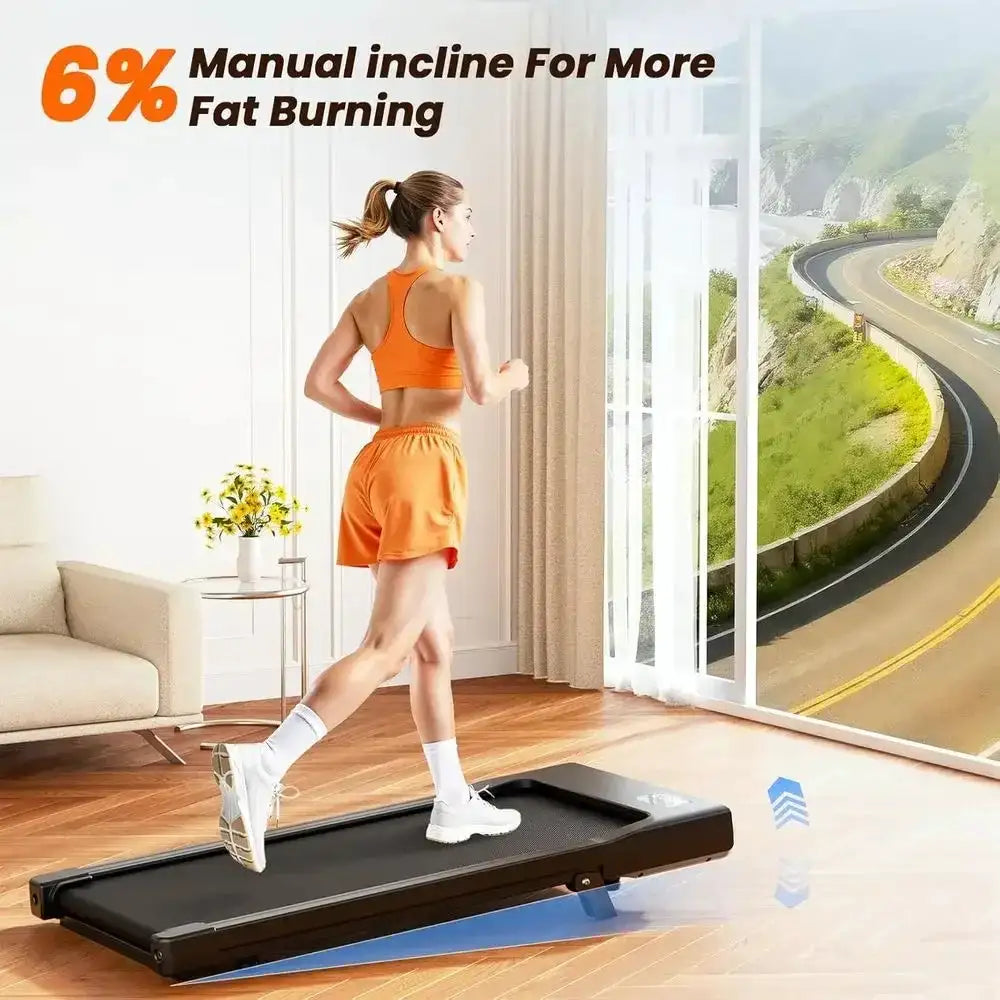 Under Desk Treadmill with 6% Incline, 3-in-1 Home Office Walking Pad, 2.5HP Quiet, LED Display, Supports 300LB