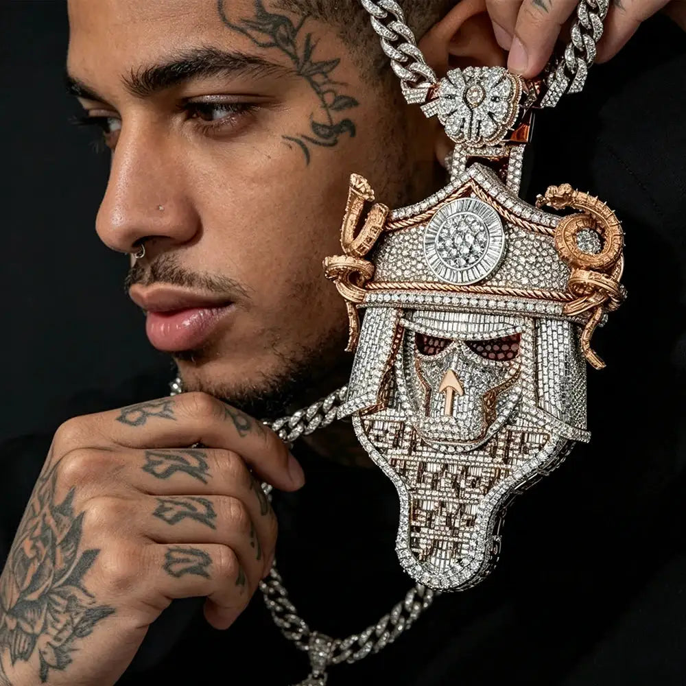 Premium Iced Out Gold Skull Pendant — product image 5