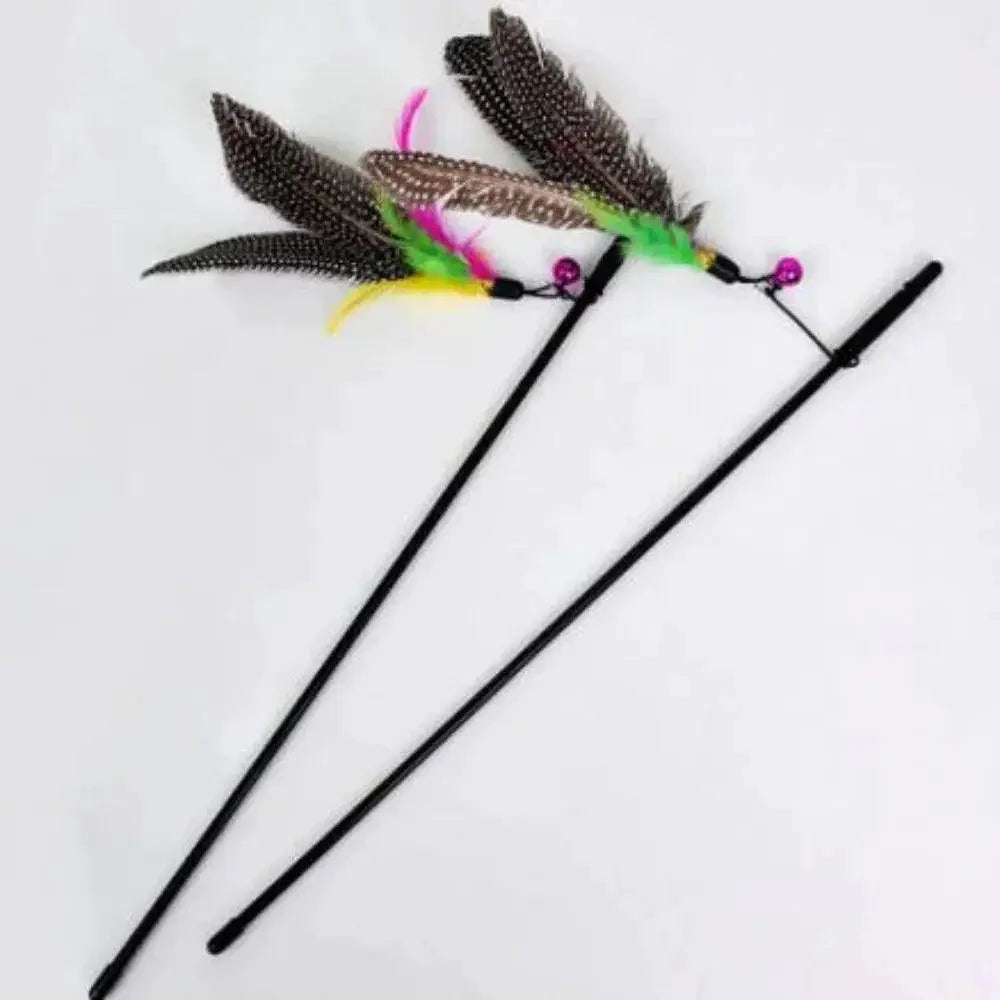 Funny Cat Teaser Rod With Feather Bell Interactive Toy