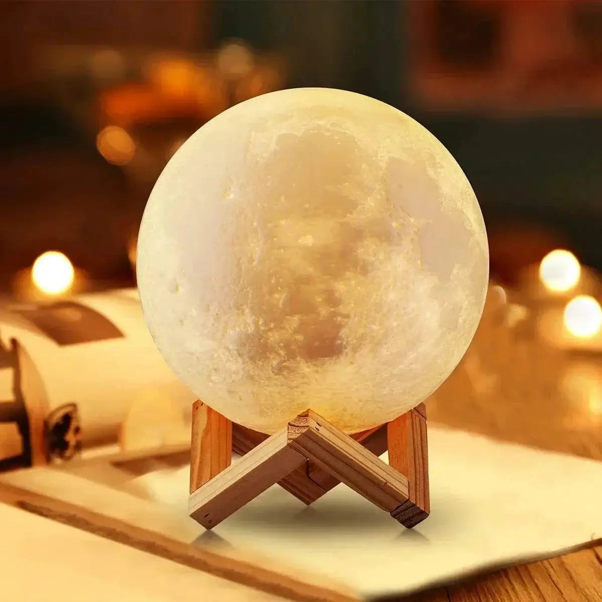 8cm Battery Powered LED Moon Lamp Night Light for Home Decor
