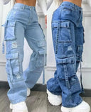 Stretch Denim Trousers for Office Wear