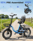 Comfortable Folding Electric Trike Adult