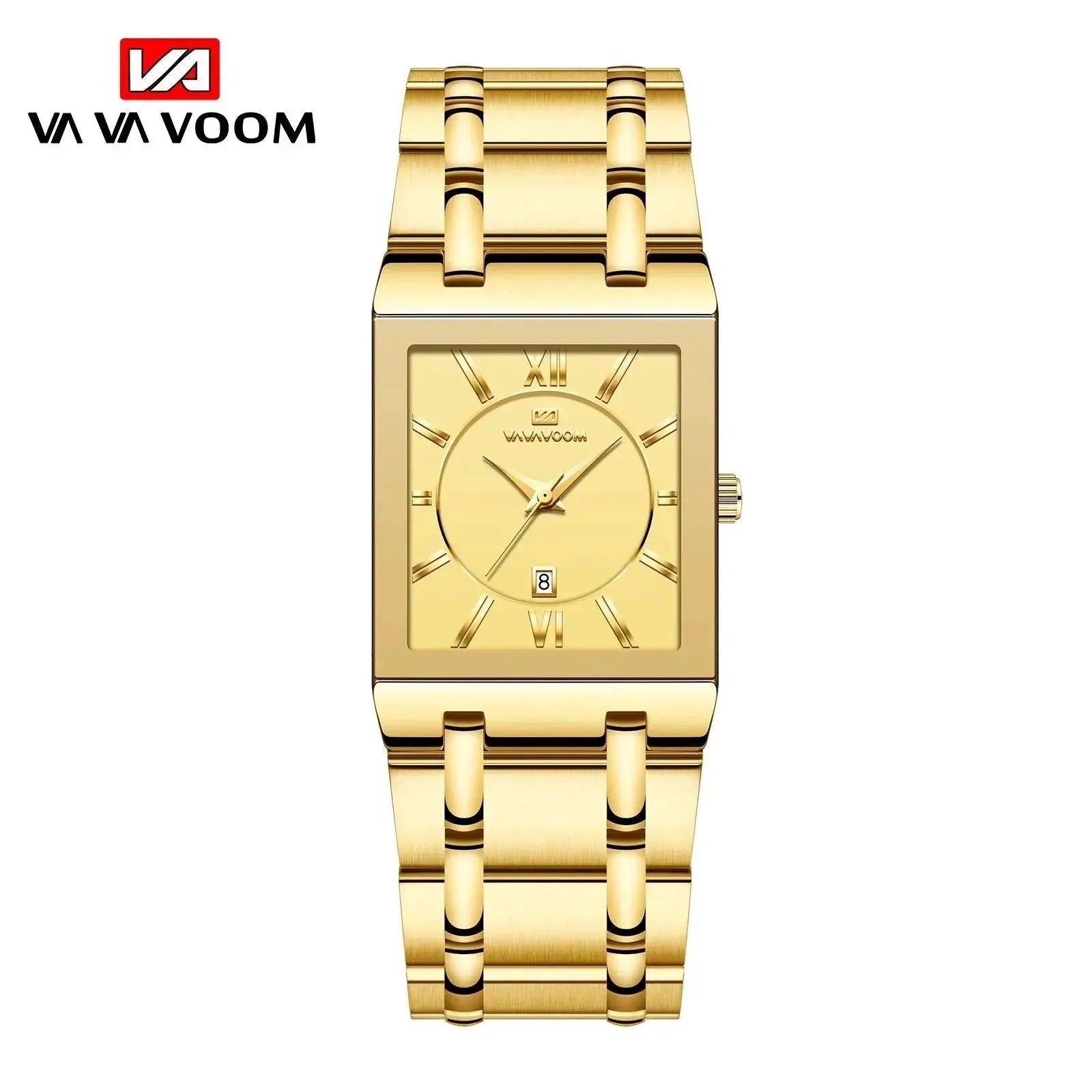 Luxury Black Gold Mens Business Watch Sleek Timepiece
