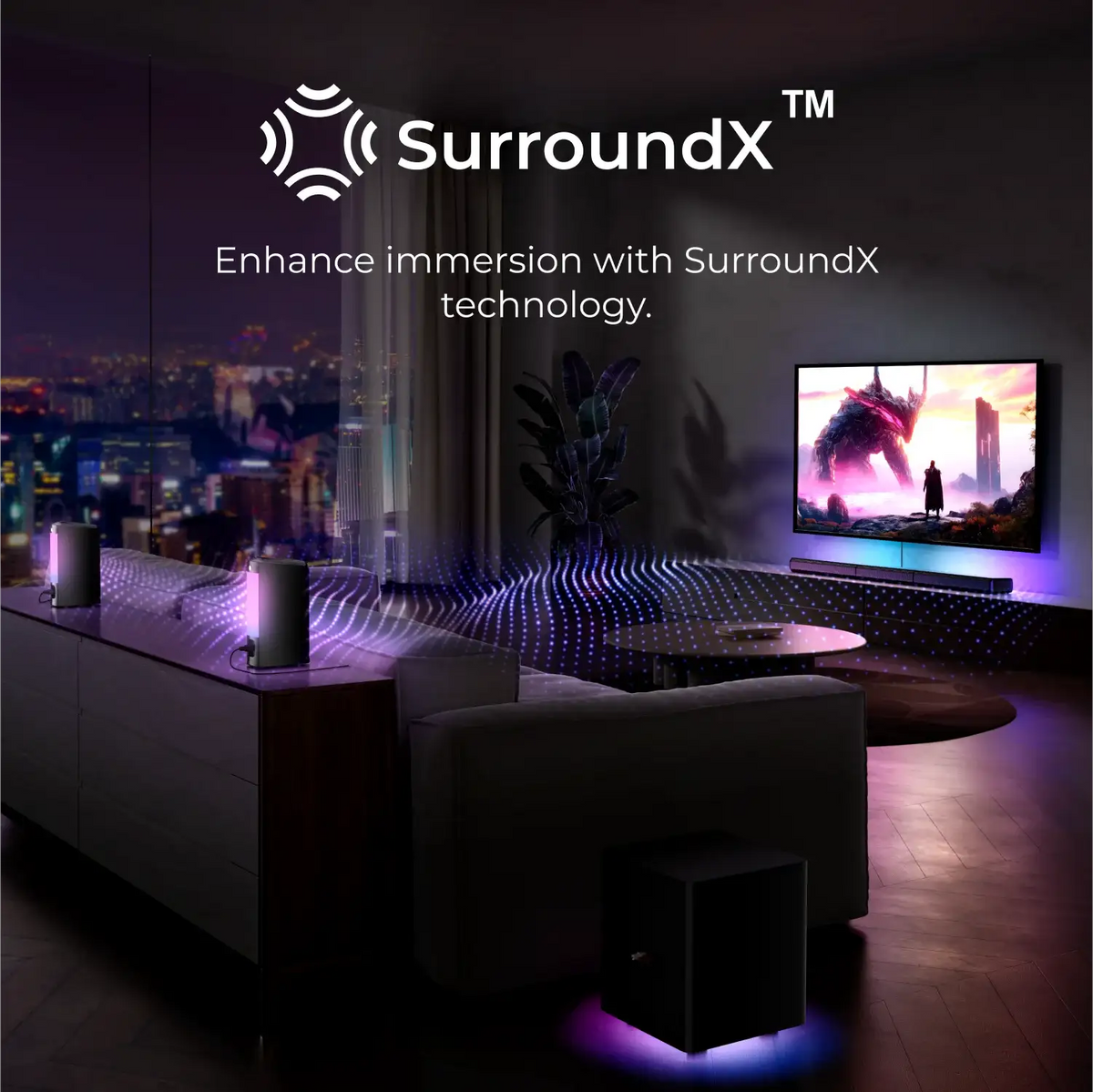 ULTIMEA 410W 7.1ch Soundbar with Wireless Subwoofer & 2 Surround Speakers, Surround Sound System Home Theater Bluetooth Speakers