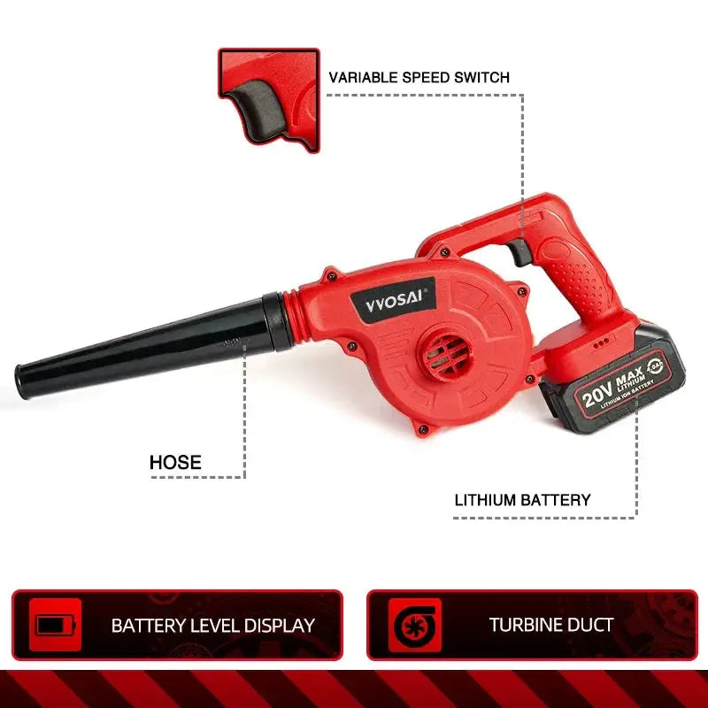 VVOSAI 20V Cordless Garden Blower Easy Use For Cleaning