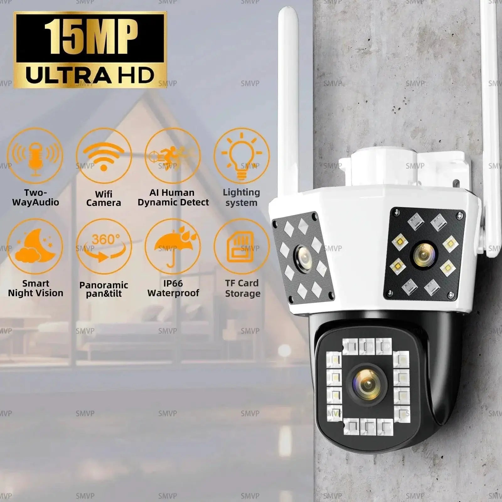 Outdoor AI Security Camera With 6K Surveillance Tracking