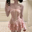 Dress Set for Women See Through Lace