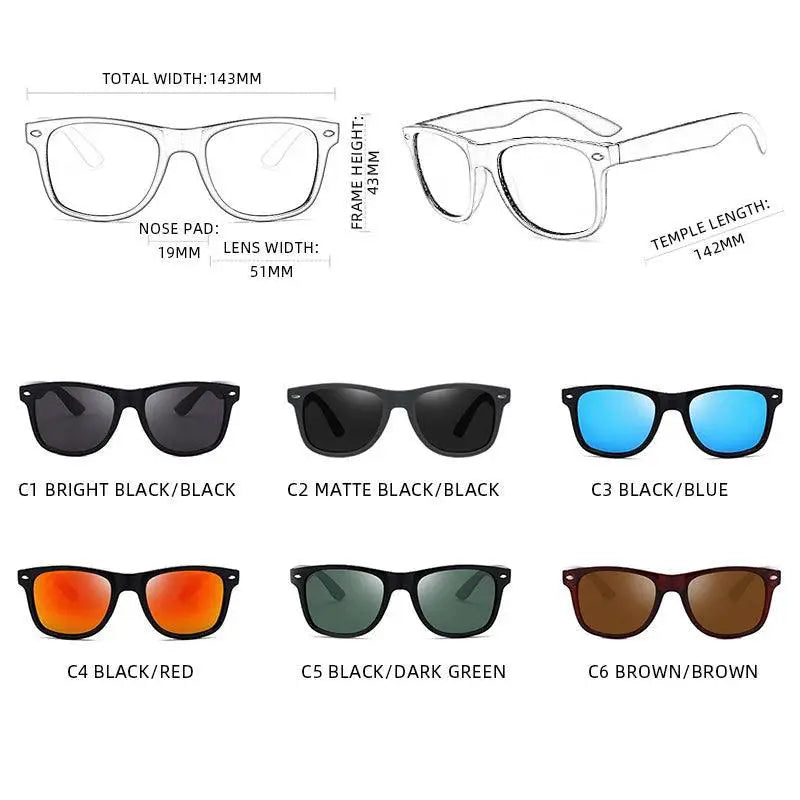 Unisex Retro Polarized Square Sunglasses For Summer Driving
