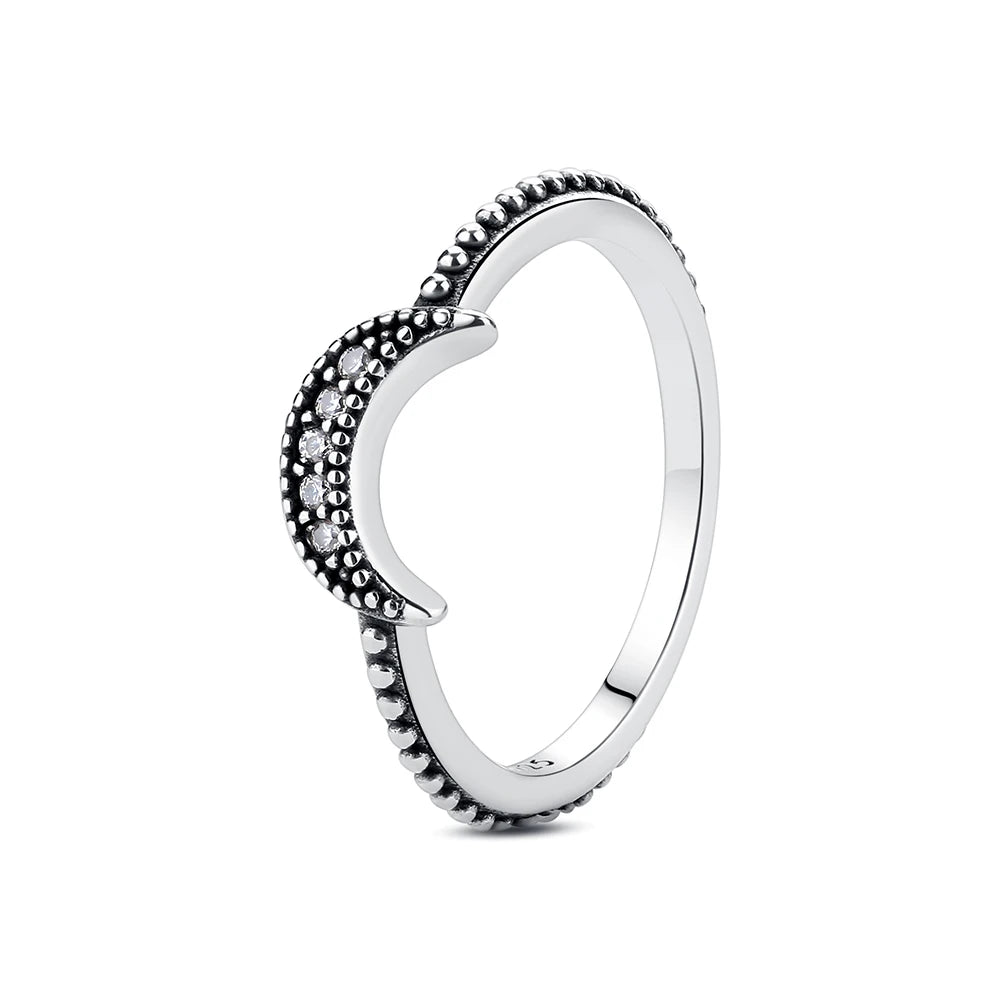 Sterling Silver Ring Sun Moon