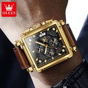 Olevs Square Leather Watch For Men