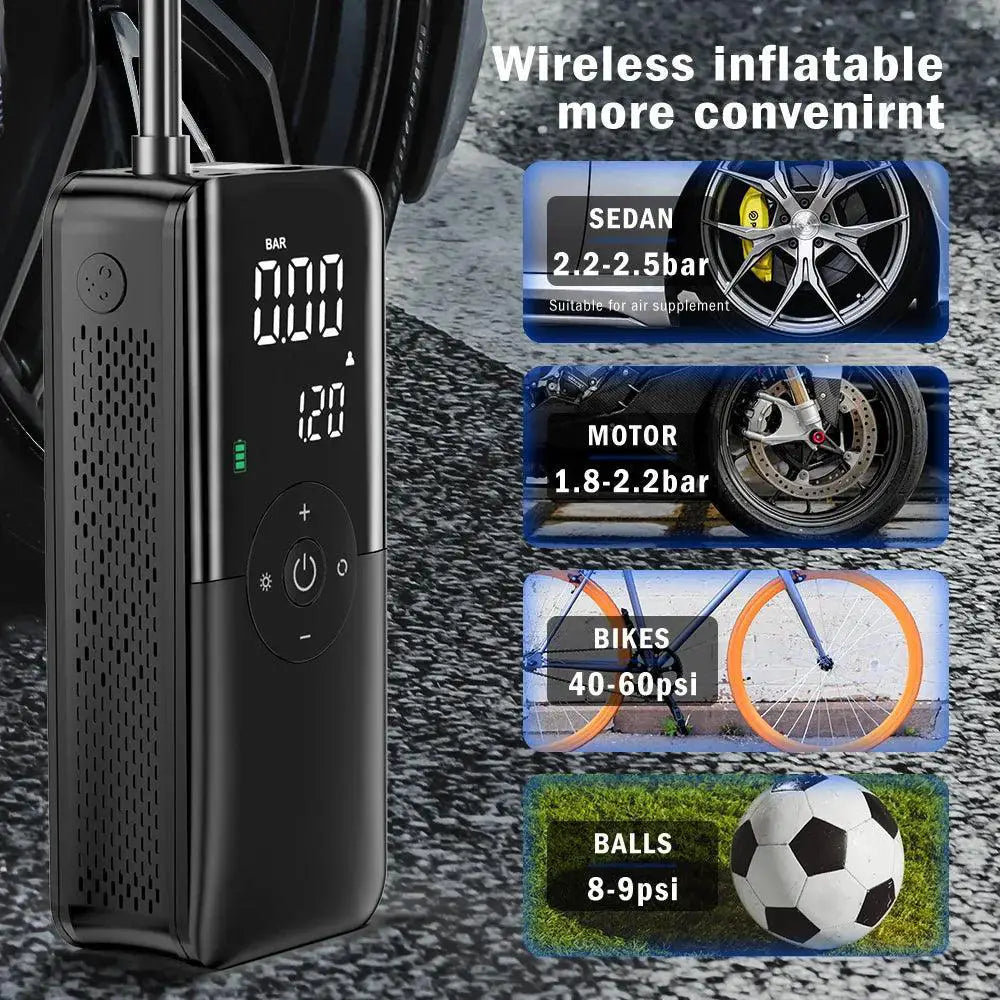 12V Portable Air Compressor Pump for Car and Motorcycle Use