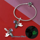 Sterling Silver Halloween Luminous Skull