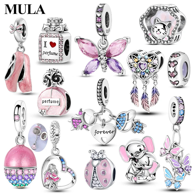 Mula Pink Sterling Silver Charms