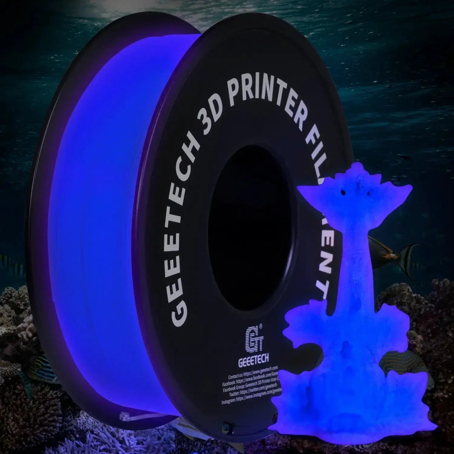 Geeetech Luminous PLA Filament 1.75mm 1kg Glow in Dark