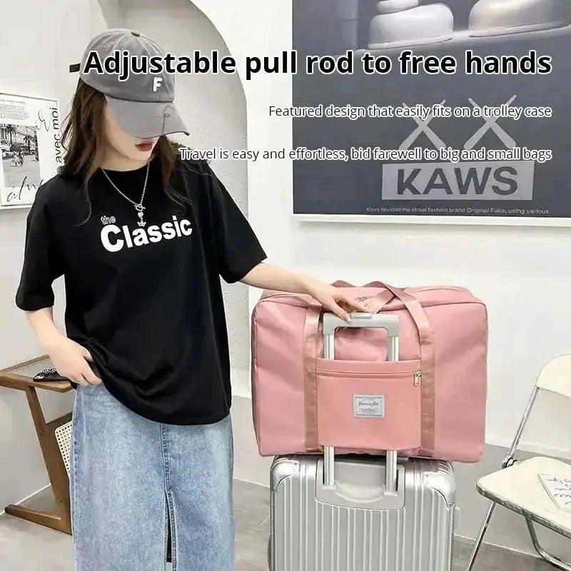 Pink Blue Grey Travel Large Capacity Zipper Gym Handbag - OurLum.com