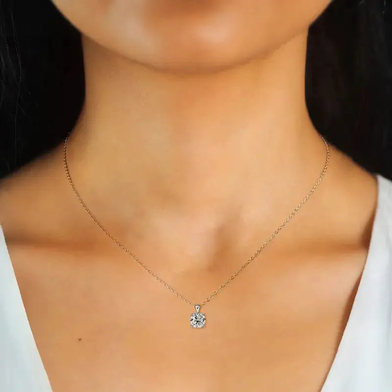 1CT D VVS1 Exquisite 100% S925 Moissanite Necklace Elegant Jewelry for Daily Wear Weddings & Banquets Birthday Anniversary Gift