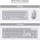 Redragon K630 Dragonborn Hot Swappable 60% Wired Vibrant RGB LED USB Gaming 61 Keys Compact Mechanical Keyboard Pro Software Cus